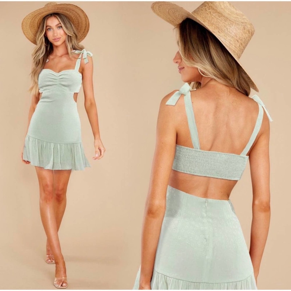 1 LEFT! Self Tie Sleeveless Cut Out Tiered Mini Women’s Cute Dress - Picture 4 of 13
